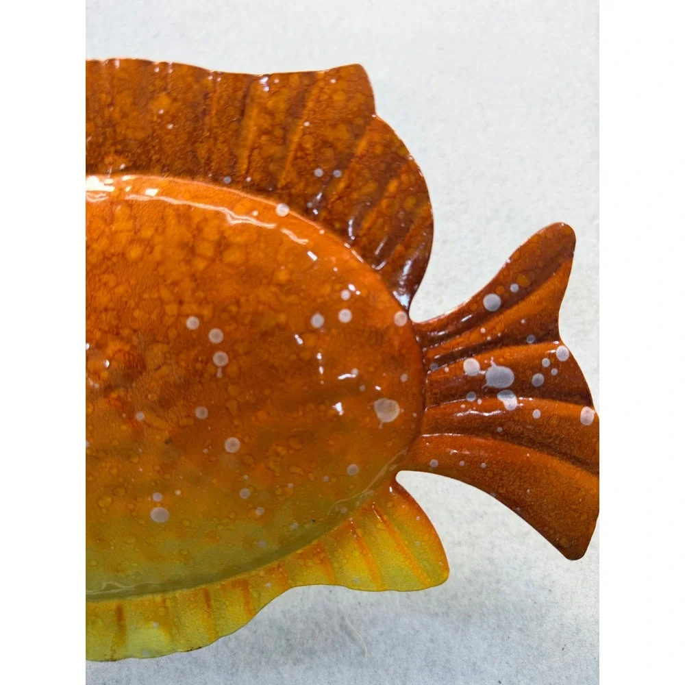 Set of 4 Colorful Metal Tropical Fish Wall Art 10.5in Coastal Nautical Decor